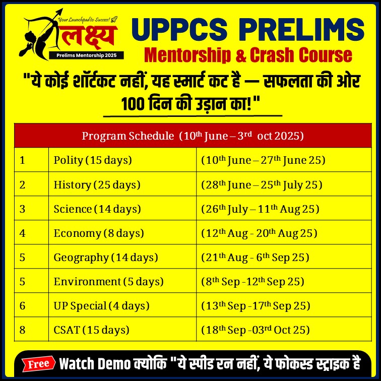 uppcs prelims 2025 crash course in hindi 