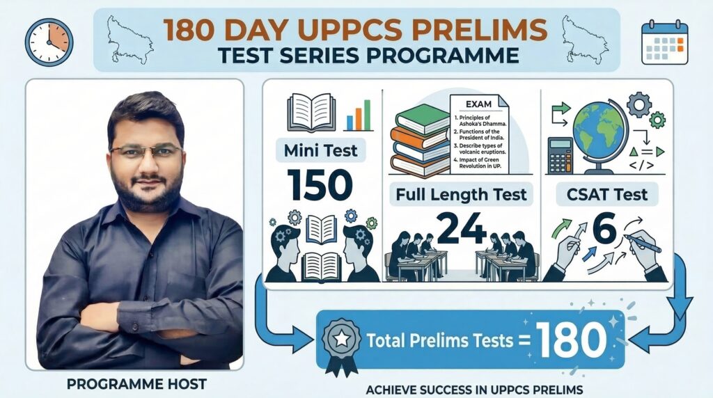UPPCS 2026 PT (Prelims) Test Series – 150 Mini Tests + 24 Full Length Tests + 6 CSAT Tests