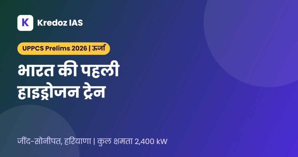 भारत की पहली हाइड्रोजन ट्रेन: जींद-सोनीपत (UPPCS 2026)