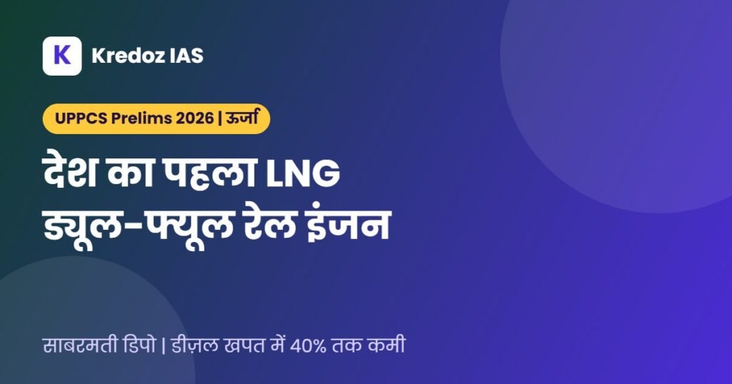 भारत का पहला LNG ड्यूल-फ्यूल रेल इंजन: मुख्य तथ्य
